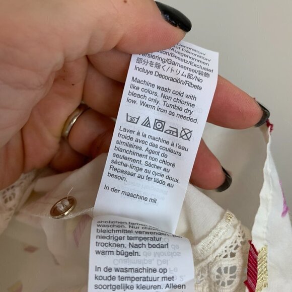 J. Crew Point Sur Cream Colored Popover Metallic Clip Dot Size Small - Picture 8 of 11